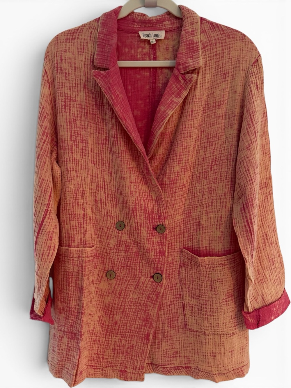 Peach Love Cotton Blazer Jacket - NWOT